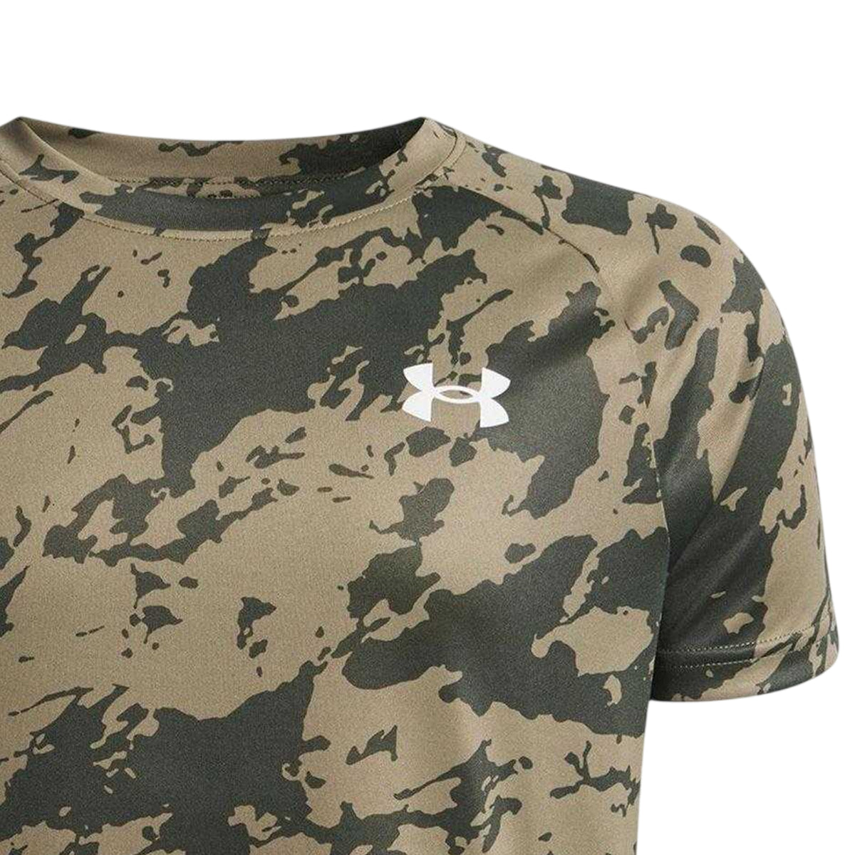 Green - Side - Under Armour Boys Tech 2.0 Camo T-Shirt