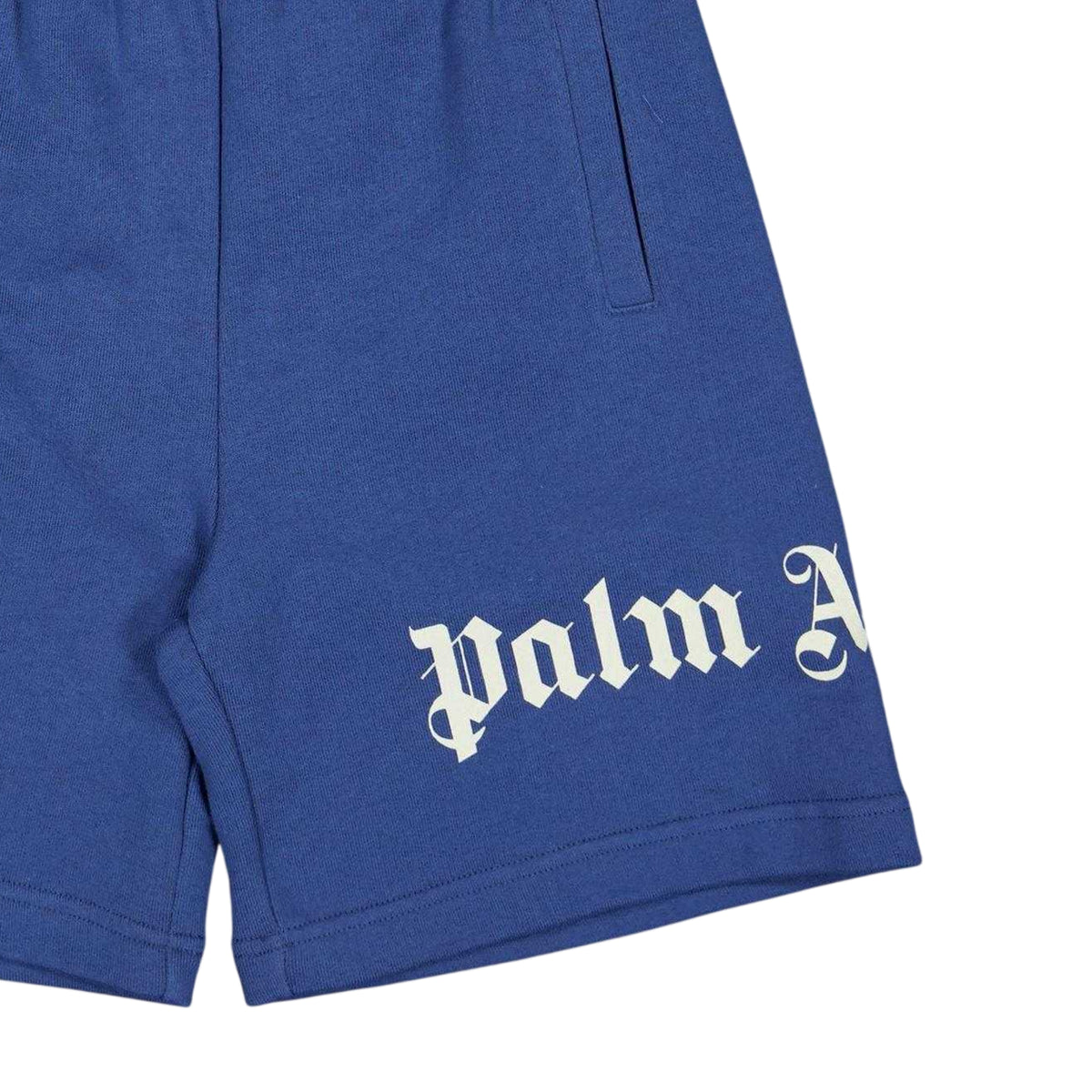 Blue - Side - Palm Angels Childrens-Kids Logo Shorts