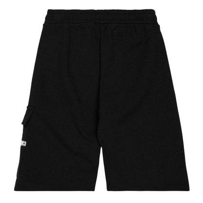 Black - Back - Moschino Childrens-Kids Fleece Relaxed Fit Shorts