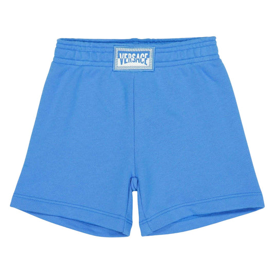 Blue - Front - Versace Childrens-Kids Fleece Shorts