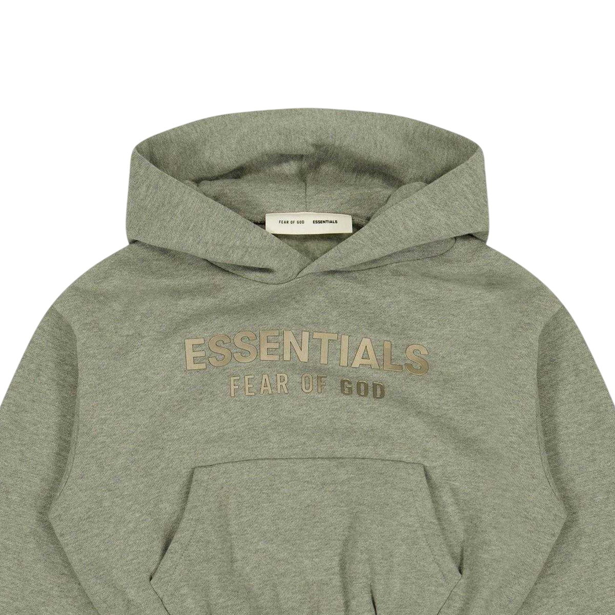 Concrete-Heather - Side - Fear Of God Essentials Childrens-Kids Essentials Oversized Pullover Hoodie