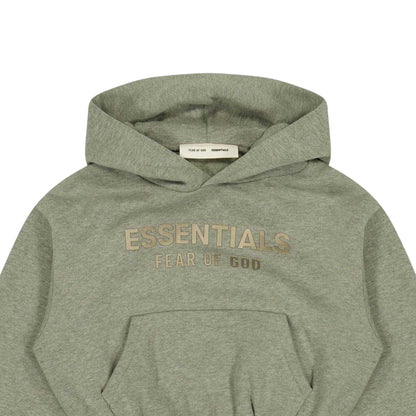 Concrete-Heather - Side - Fear Of God Essentials Childrens-Kids Essentials Oversized Pullover Hoodie