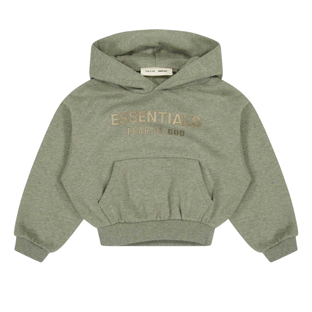 Concrete-Heather - Front - Fear Of God Essentials Childrens-Kids Essentials Oversized Pullover Hoodie
