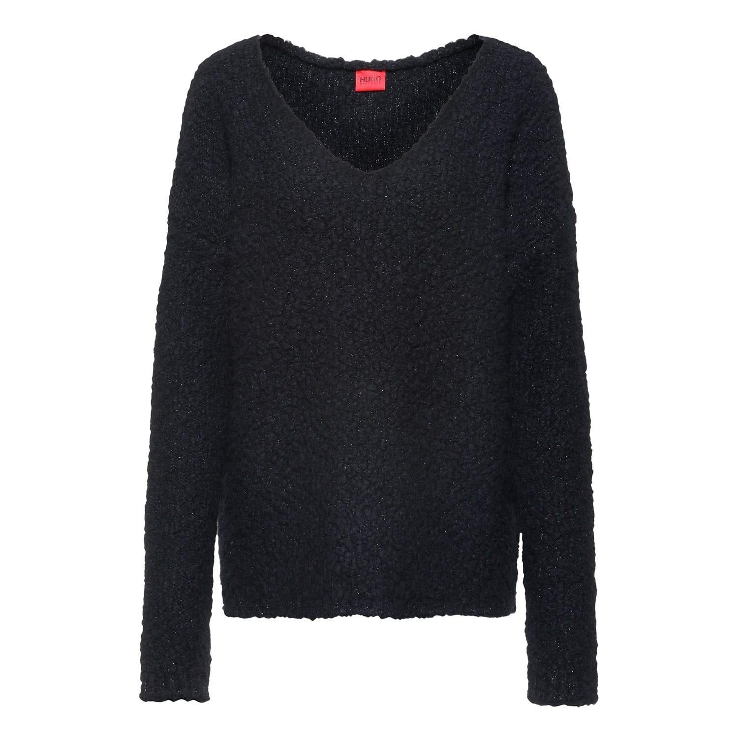 Black - Front - Hugo Womens-Ladies Sestrella Sweater Top