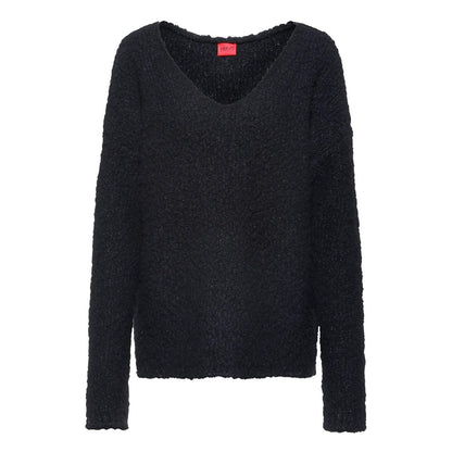 Black - Front - Hugo Womens-Ladies Sestrella Sweater Top