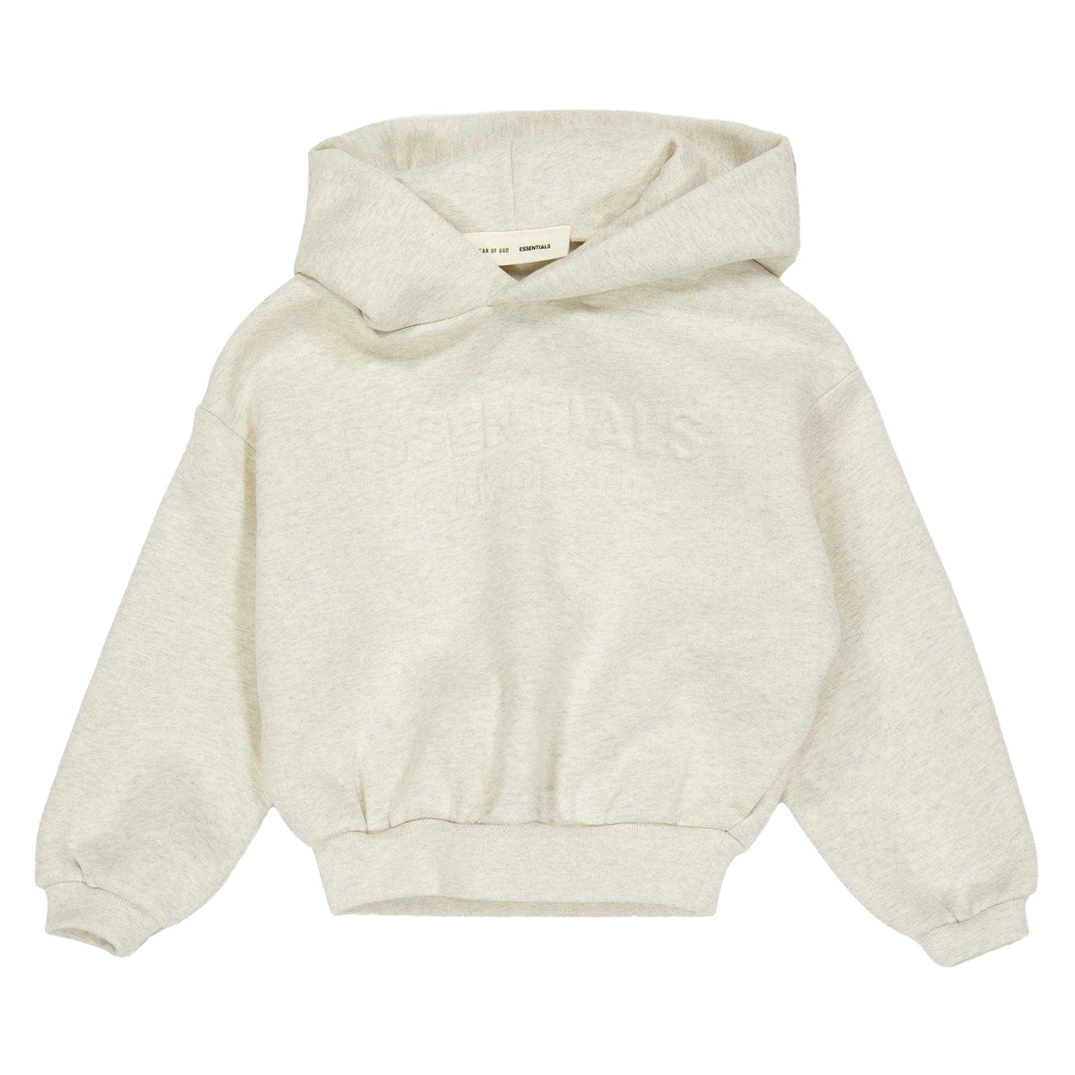 Heather Oatmeal - Front - Fear Of God Essentials Childrens-Kids Essentials Overhead Hoodie