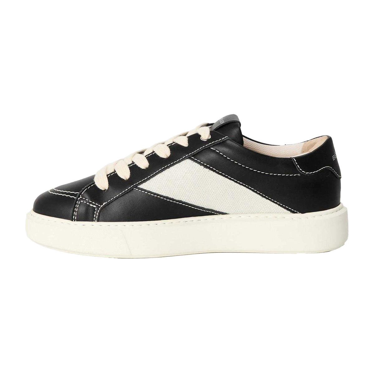 Black-Off White - Back - Belier Mens Leather Low Cut Trainers