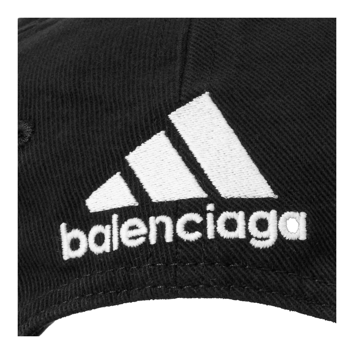 Black-White - Side - Balenciaga Adidas Embroidered Detail Baseball Cap