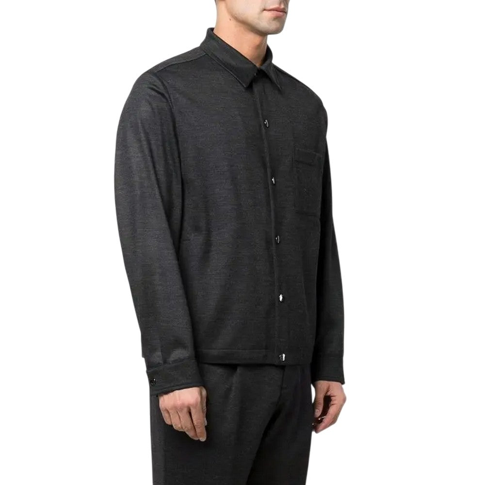 Grey - Pack Shot - Boss Mens C-Carper Melange Shirt Jacket