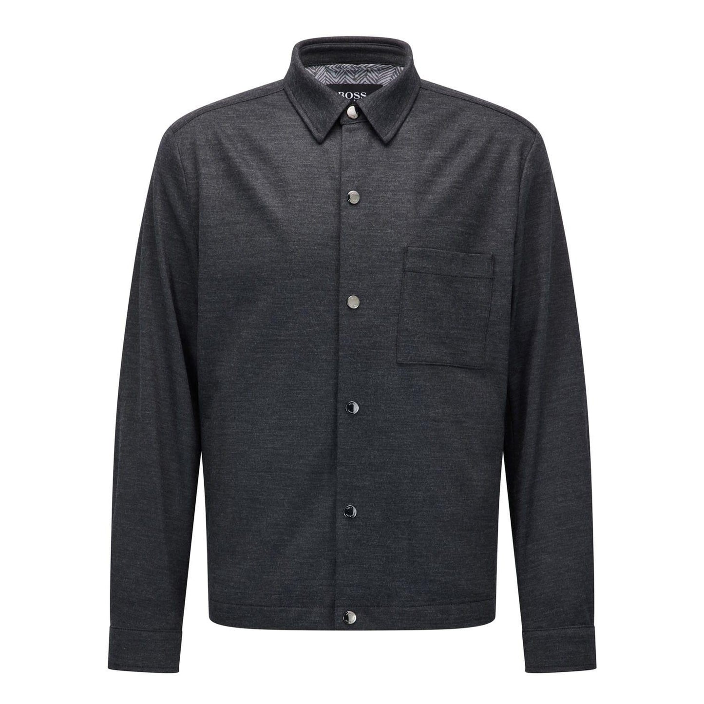 Grey - Front - Boss Mens C-Carper Melange Shirt Jacket