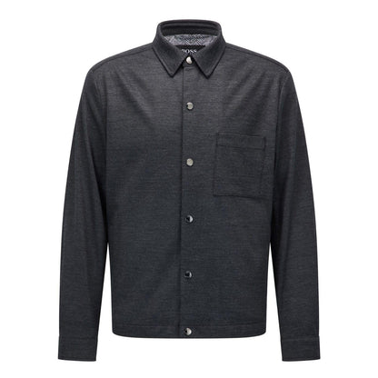 Grey - Front - Boss Mens C-Carper Melange Shirt Jacket