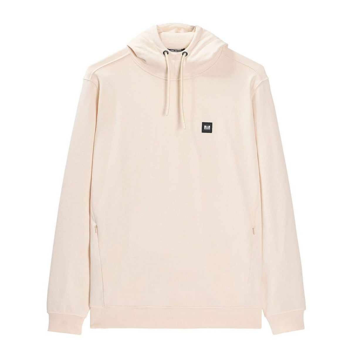 Cream - Front - Weekend Offender Mens Ribbed Ribbed Badge Hoodie