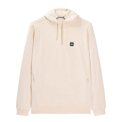 Cream - Front - Weekend Offender Mens Ribbed Ribbed Badge Hoodie