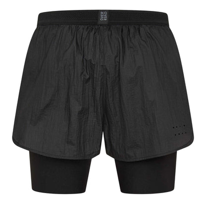 Black - Back - OverOver Mens Woven Track Shorts