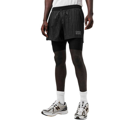 Black - Lifestyle - OverOver Mens Woven Track Shorts
