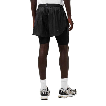 Black - Pack Shot - OverOver Mens Woven Track Shorts