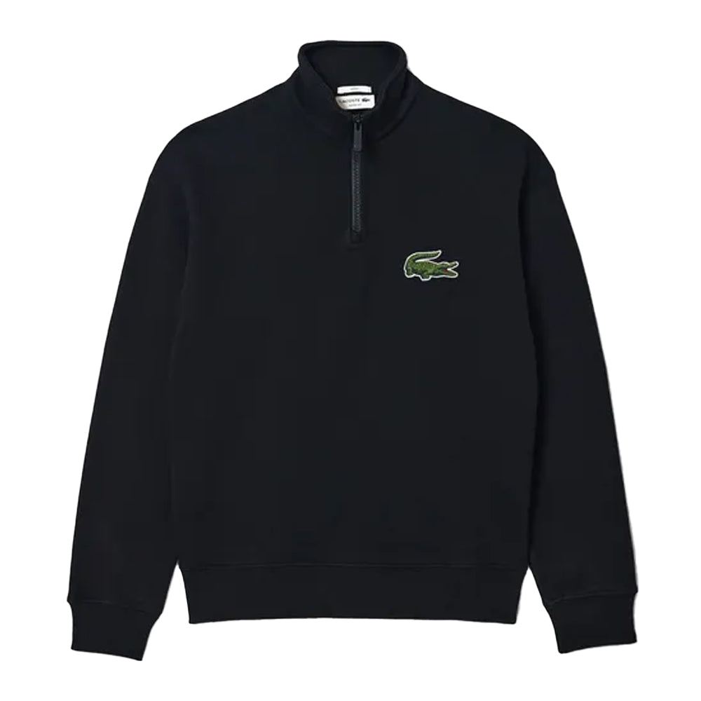 Black - Front - Lacoste Unisex Adult Quarter Zip Loose Sweatshirt