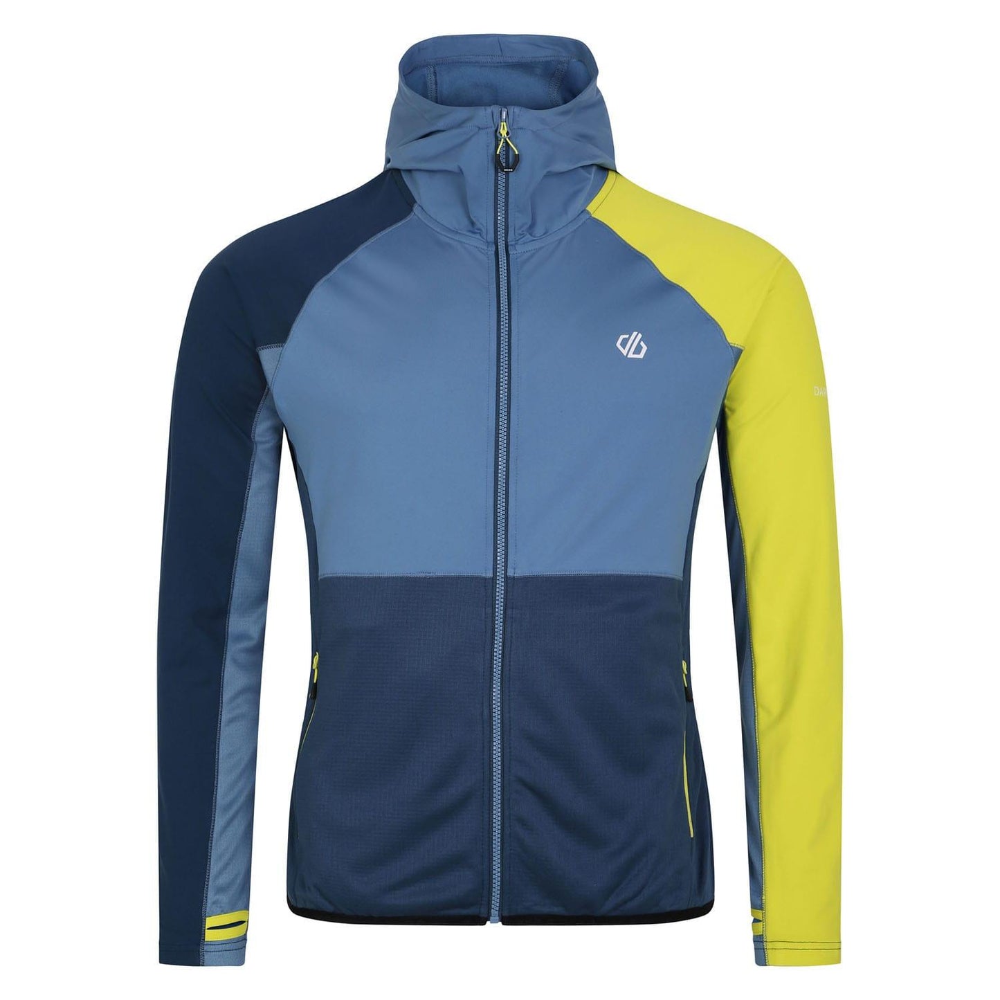 Moonlight-Denim Blue-Yellow - Front - Dare 2B Mens Assimilate II Core Stretch Midlayer