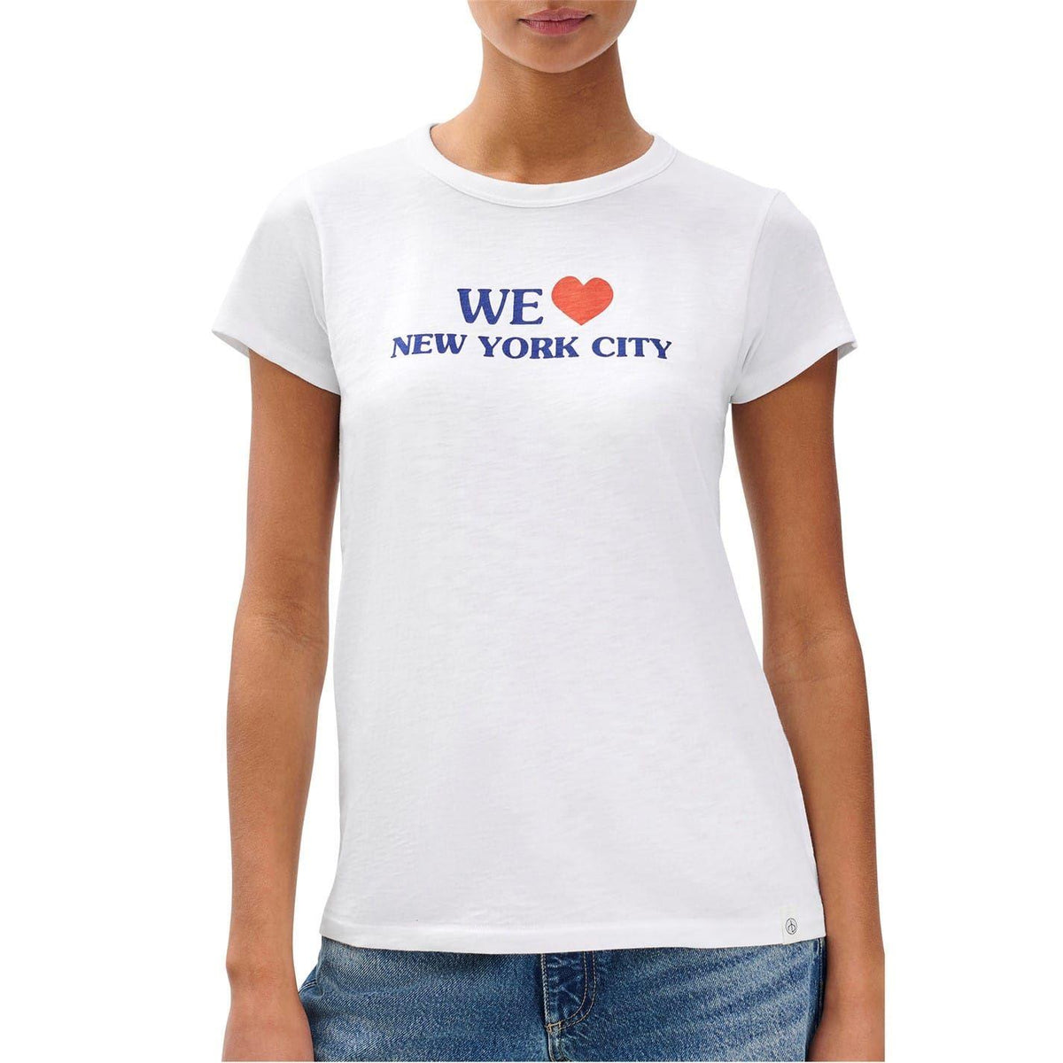 White - Front - Rag And Bone Womens-Ladies NYC Graphic Cotton T-Shirt