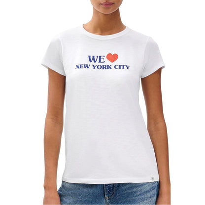 White - Front - Rag And Bone Womens-Ladies NYC Graphic Cotton T-Shirt