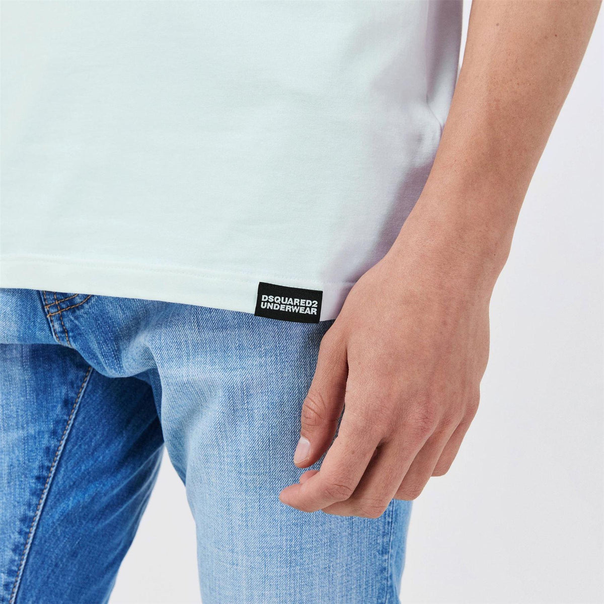 White-Black - Side - DSquared2 Mens Urban Slim T-Shirt