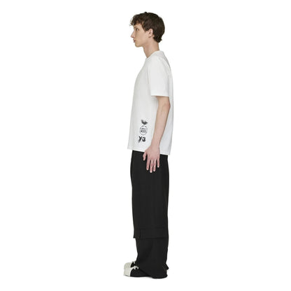 White-Multicoloured - Side - Y-3 Mens Abstract T-Shirt