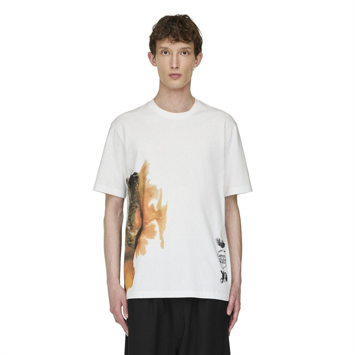 White-Multicoloured - Lifestyle - Y-3 Mens Abstract T-Shirt