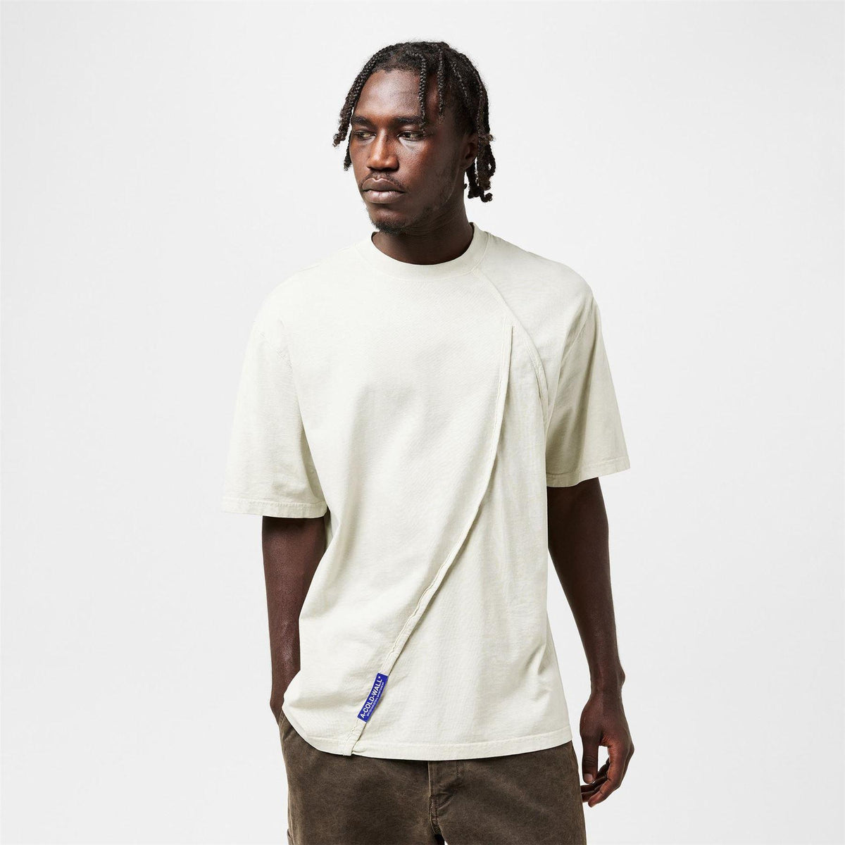 Beige - Lifestyle - A-COLD-WALL Mens Chartered Asymmetric T-Shirt