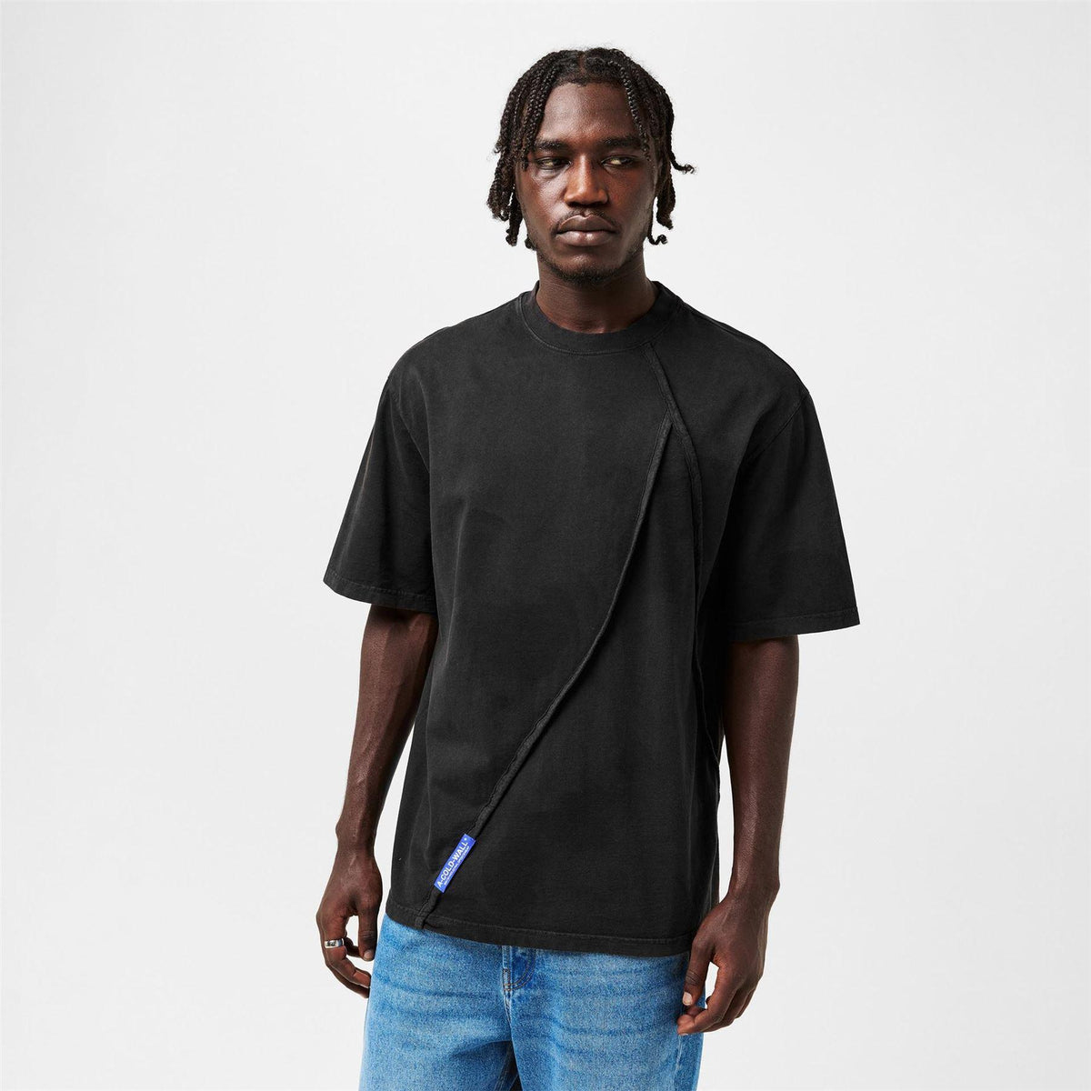 Black - Lifestyle - A-COLD-WALL Mens Chartered Asymmetric T-Shirt