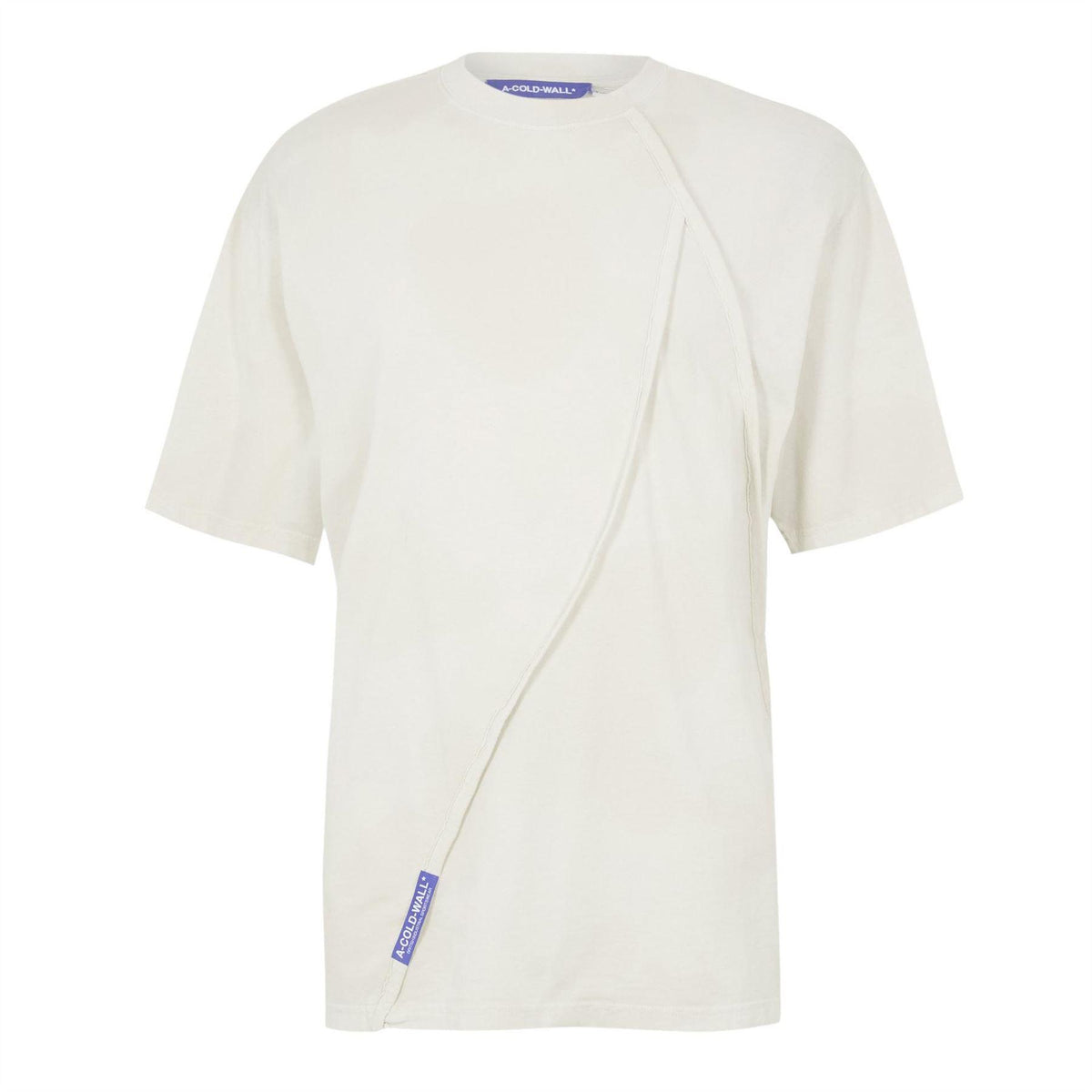 Beige - Front - A-COLD-WALL Mens Chartered Asymmetric T-Shirt