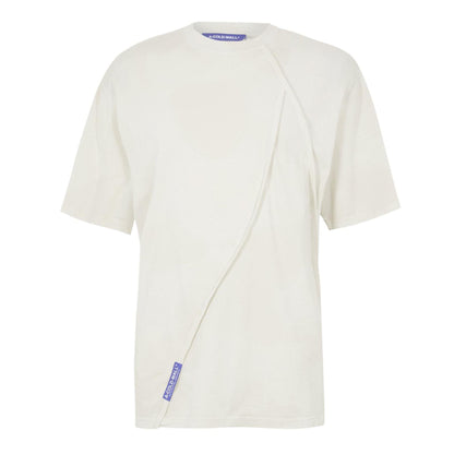 Beige - Front - A-COLD-WALL Mens Chartered Asymmetric T-Shirt