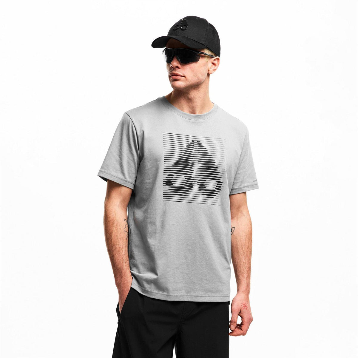 Grey - Lifestyle - Moose Knuckles Mens Graphic Print T-Shirt