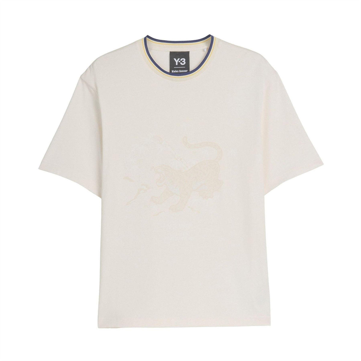 Chalk - Front - Y-3 Mens Wales Bonner Graphic Print T-Shirt