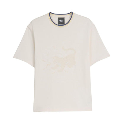 Chalk - Front - Y-3 Mens Wales Bonner Graphic Print T-Shirt