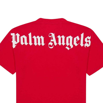 Red - Side - Palm Angels Childrens-Kids Classic Short-Sleeved T-Shirt