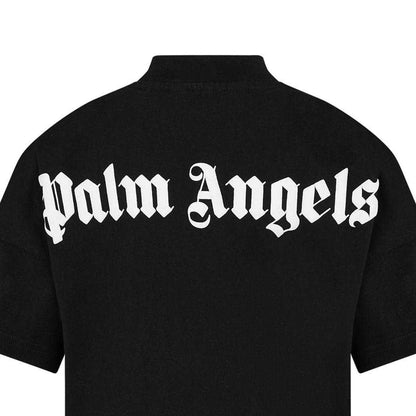 Black - Side - Palm Angels Childrens-Kids Classic Short-Sleeved T-Shirt