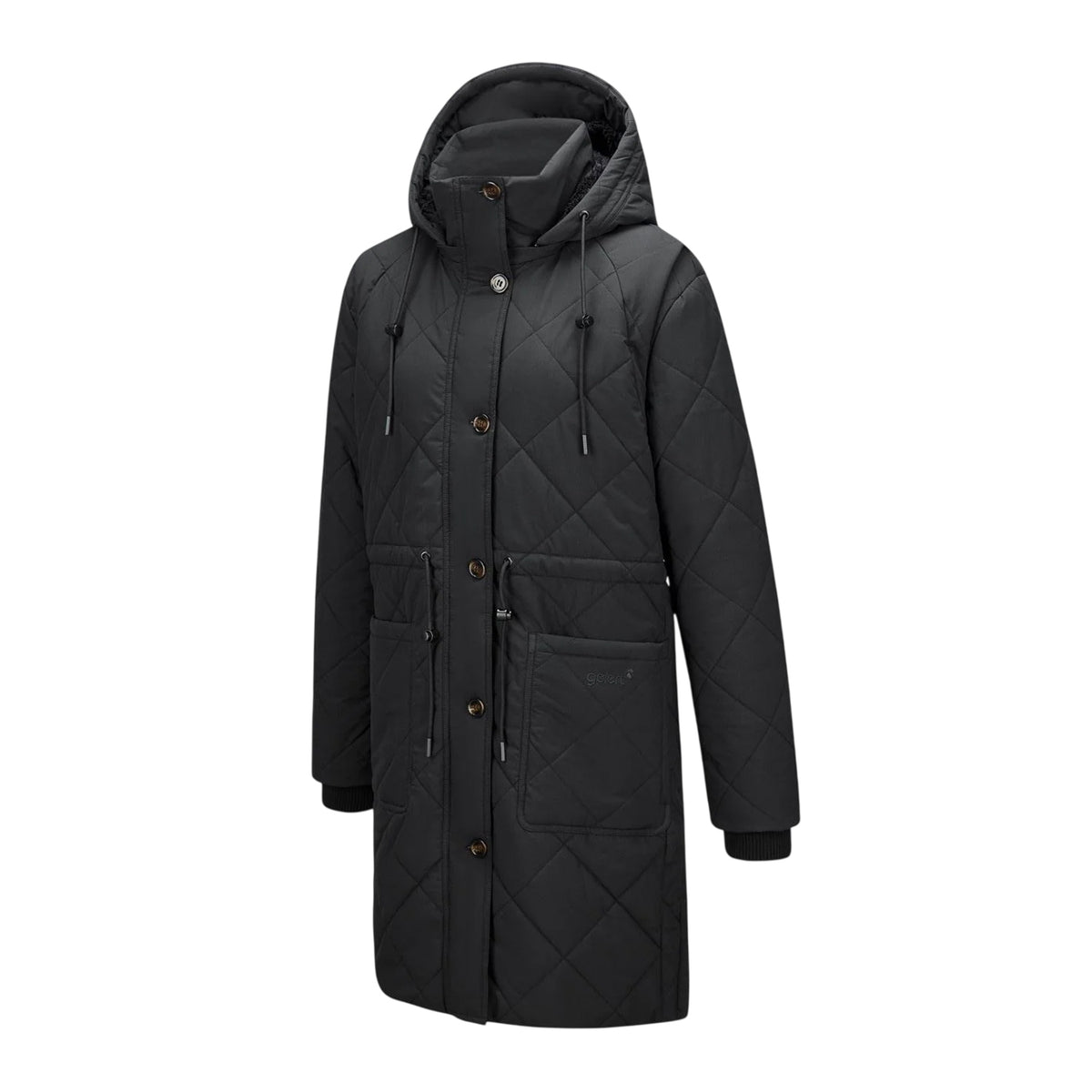 Black - Side - Gelert Womens-Ladies Detachable Hood Insulated Jacket
