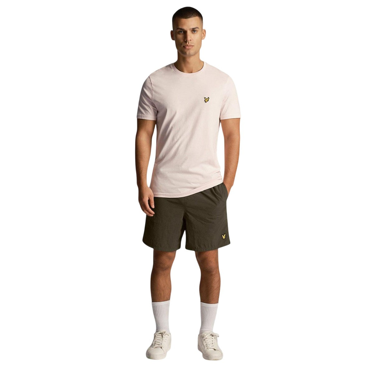 Olive - Side - Lyle & Scott Mens Plain Swim Shorts