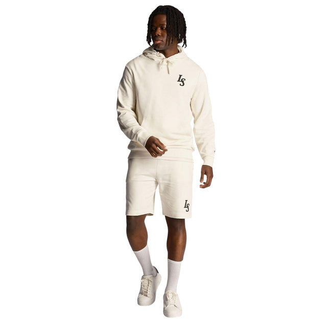 White - Pack Shot - Lyle & Scott Mens Club Emblem Hoodie