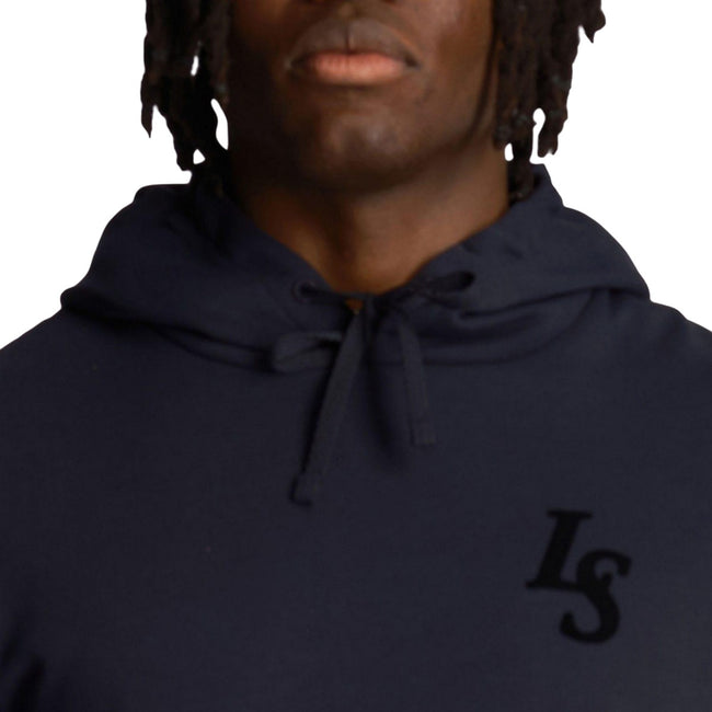 Navy - Side - Lyle & Scott Mens Club Emblem Hoodie