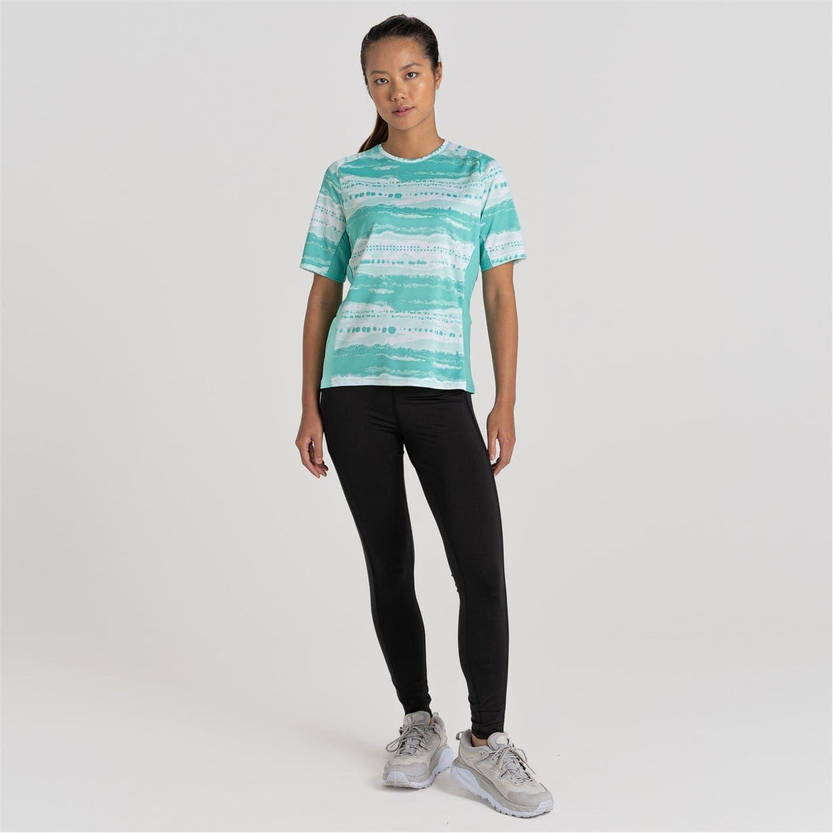 Ocean Green - Pack Shot - Craghoppers Womens-Ladies Dynamic Pro Printed Regular T-Shirt