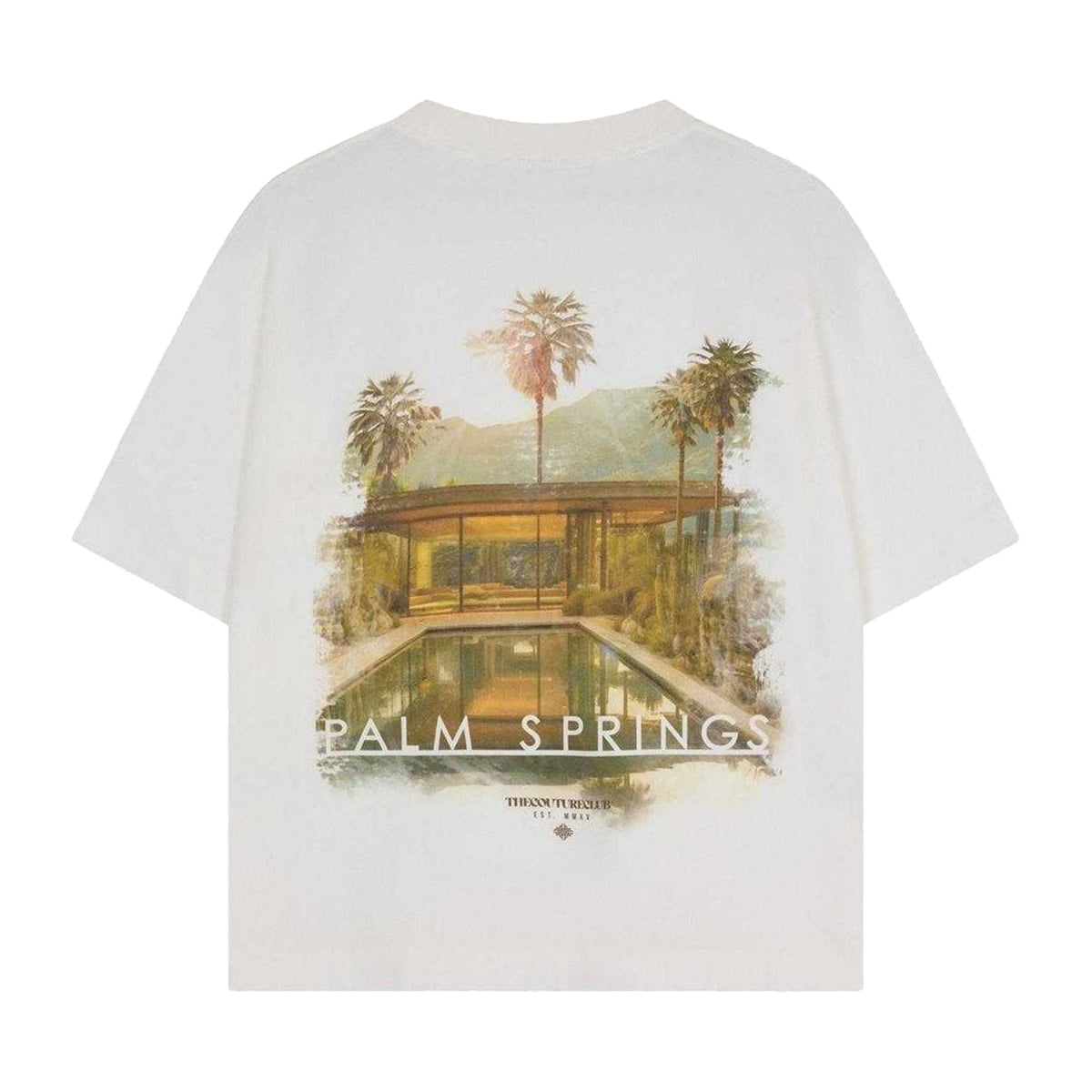 Off White - Back - Couture Club Mens Oversized T-Shirt