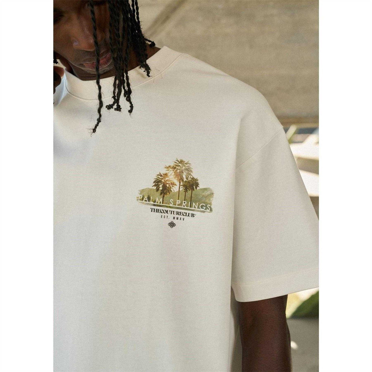 Off White - Side - Couture Club Mens Oversized T-Shirt