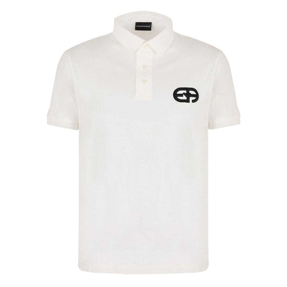 White - Front - Emporio Armani EA7 Mens Regular Polo Shirt