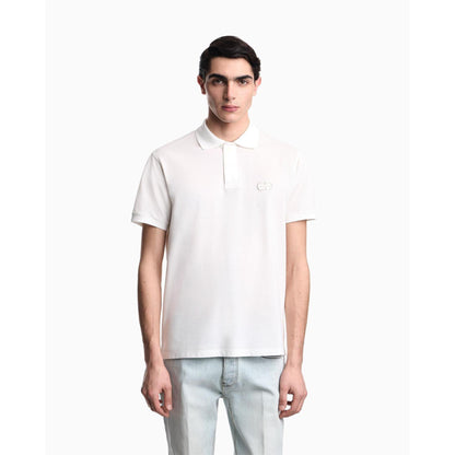 White - Side - Emporio Armani EA7 Mens Regular Polo Shirt