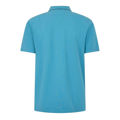 Aegean Blue - Back - C.P. Company Mens Logo Cotton Polo Shirt