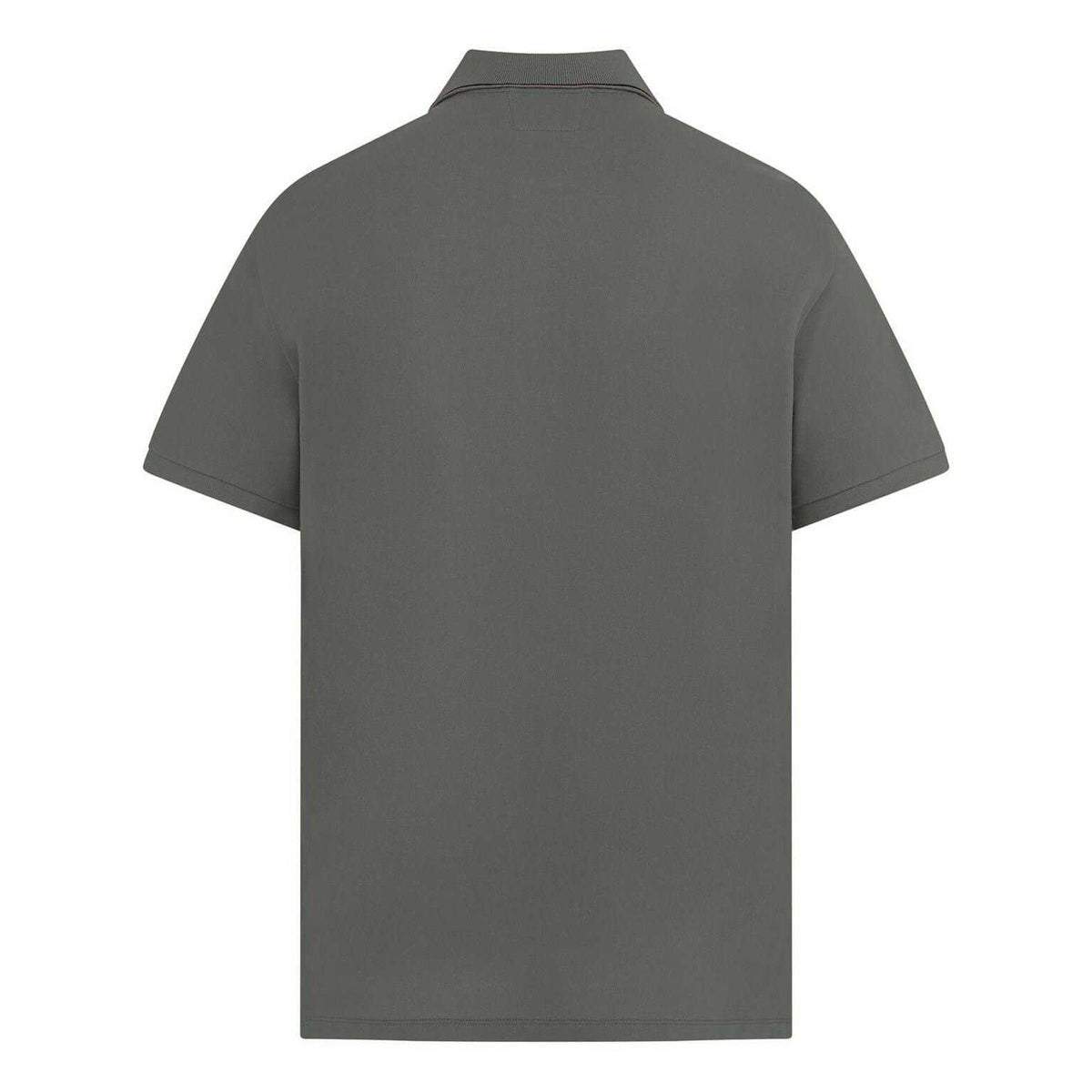Shadow Grey - Back - C.P. Company Mens Logo Cotton Polo Shirt