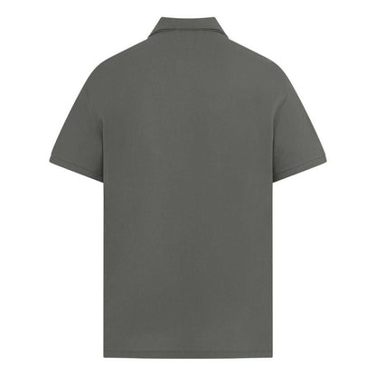 Shadow Grey - Back - C.P. Company Mens Logo Cotton Polo Shirt