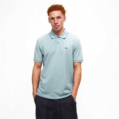Silver Green - Lifestyle - C.P. Company Mens Logo Cotton Polo Shirt