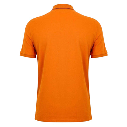 Orange - Back - C.P. Company Mens Logo Cotton Polo Shirt